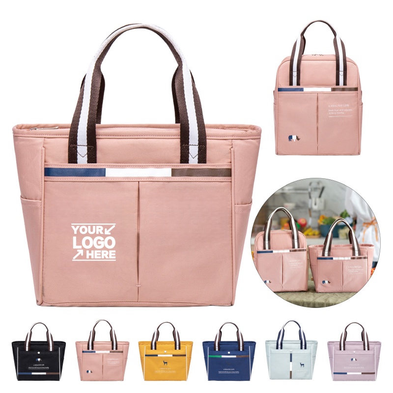 Portable Multi Pocket Insulated Lunch Tote Bag