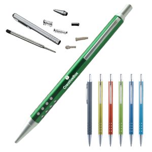 Plunger Action Ballpoint Pen Colorful Grip Promotional