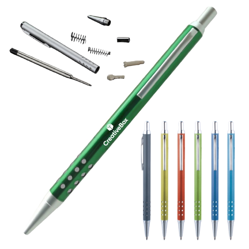 Plunger Action Ballpoint Pen Colorful Grip Promotional