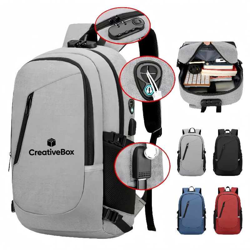 Anti Theft USB Laptop Backpack for Business and Travel