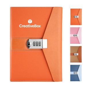 Combination Lock Diary - PU Leather Personal Notebook