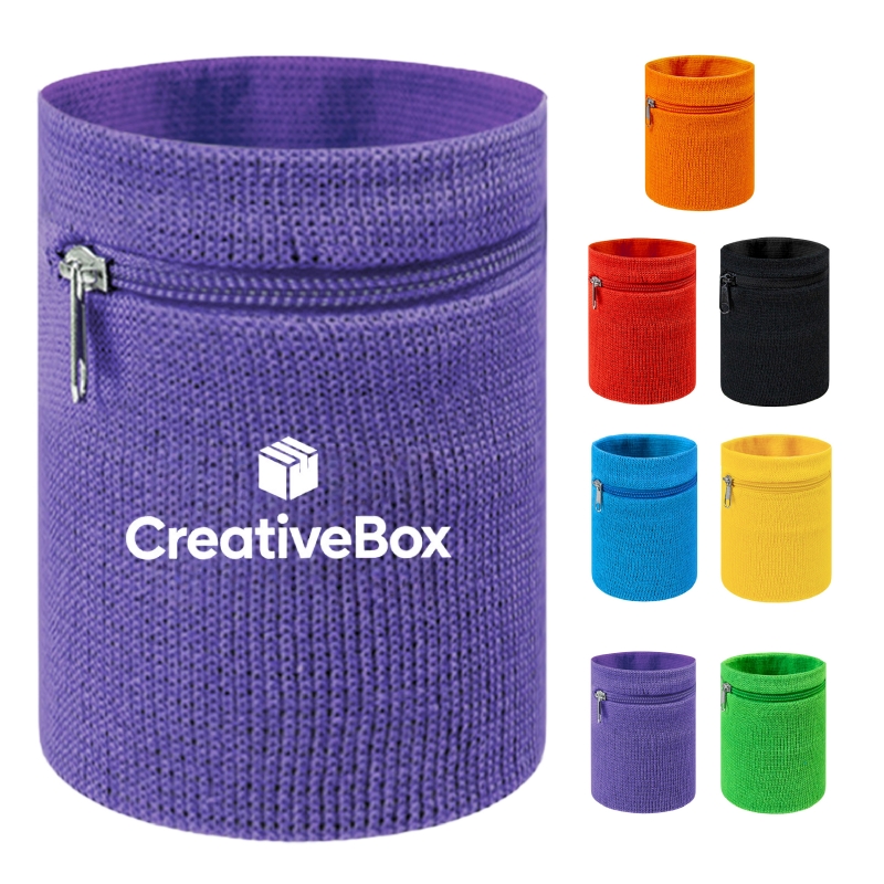 Zipper Sports Wristband With Pocket Running Sweat Wallet