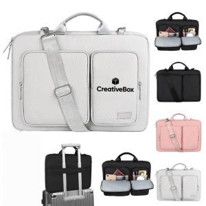 Protective Laptop Briefcase Shoulder Bag with Zipper Pockets