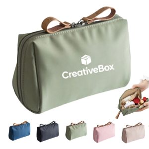 Compact Zippered Cosmetic Bag Organizer for Travel