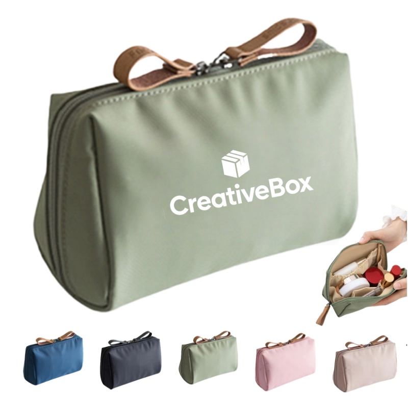 Compact Zippered Cosmetic Bag Organizer for Travel