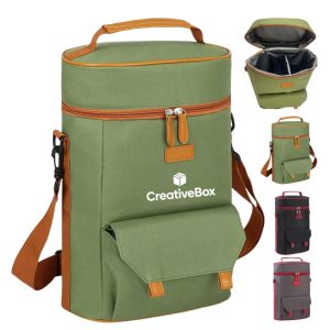 Waterproof 2 Wine Bottle Pockets Bag - Portable Picnic Tote