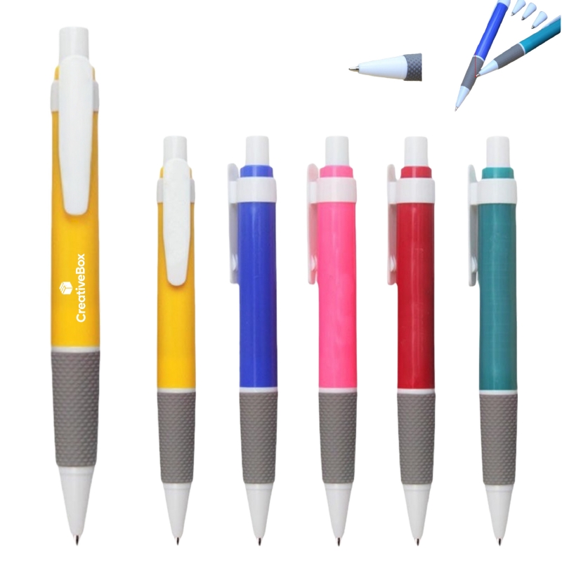 Colorful Retractable Ballpoint Pen with Comfortable Grip
