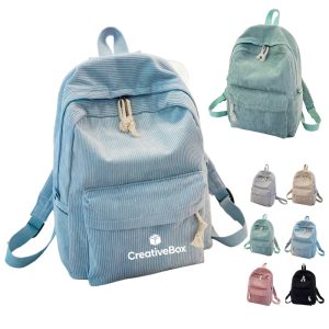 Corduroy Casual Backpack School Book Bag