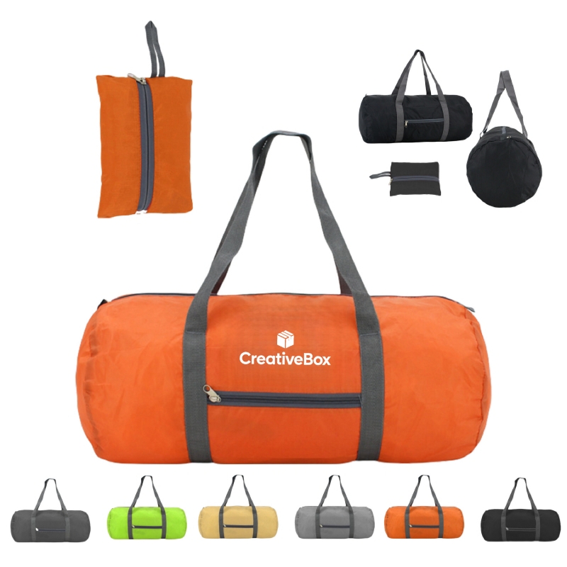 Foldable Duffel Bag with Zipper for Travel and Gym Use