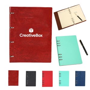 A6 Refillable PU Leather Ring Notebook for Office or School
