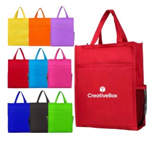 Custom Oxford Tote Bag with Mesh Pockets for Shopping