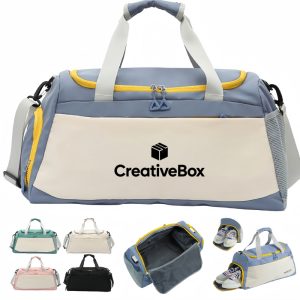 Sports Travel Duffel Bag Large Capacity with Shoe Pockets