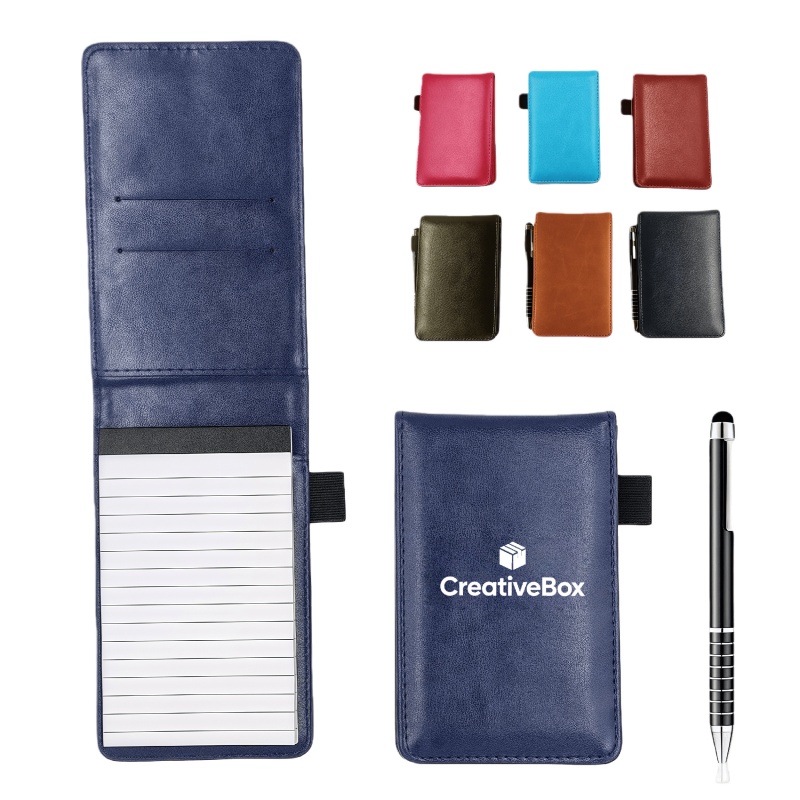 A7 Mini Pocket Notepad with Lined Pages and Metal Pen