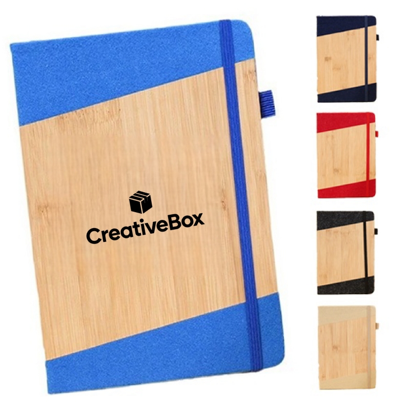 Custom Eco Bamboo Cover Notebook with Elastic for Promo