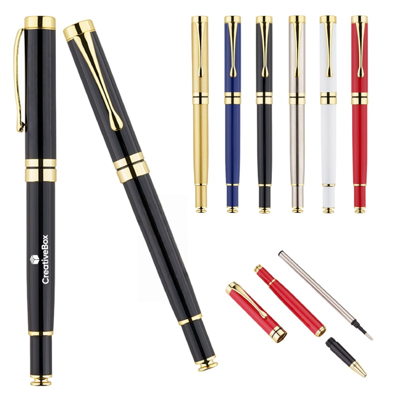 Luxury Executive Metal Ballpoint Pen with Gold Trim