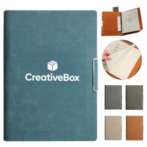 PU Leather A5 Magnetic Sketchbook with Card Holder