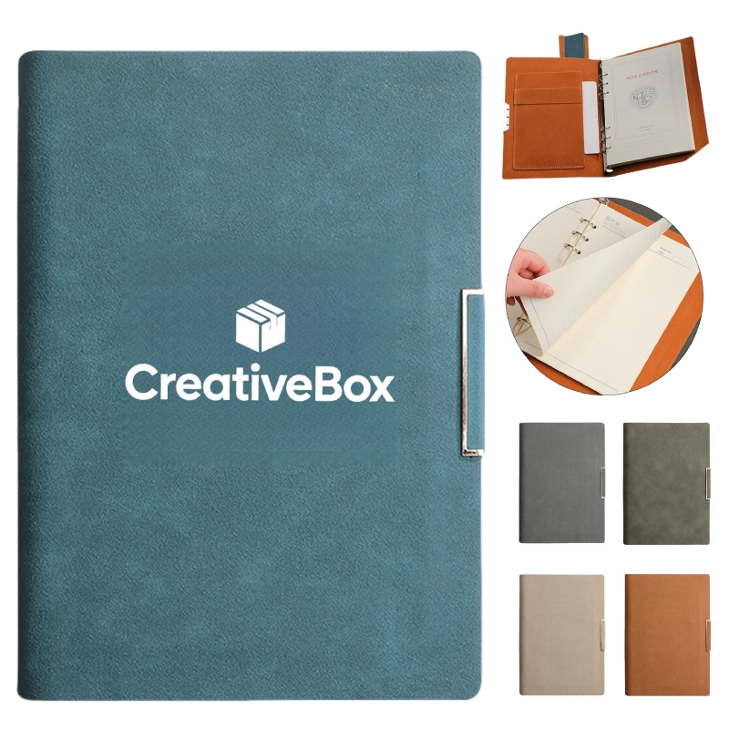 PU Leather A5 Magnetic Sketchbook with Card Holder