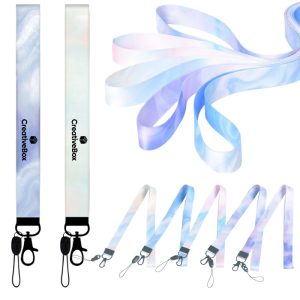 3/4″ Full Color Polyester Wrist Lanyard with ID Holder