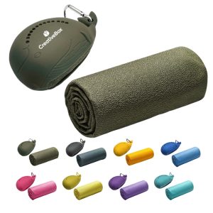 Portable Quick Dry Microfiber Towel with Whale Case