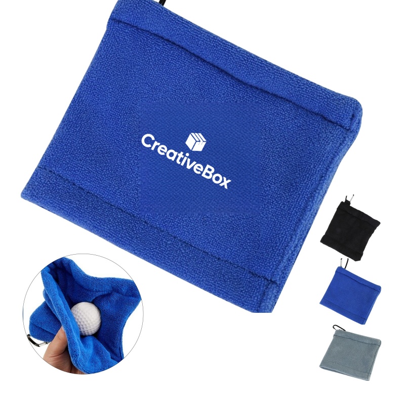 Microfiber Golf Towel with Clip for Clubs and Balls