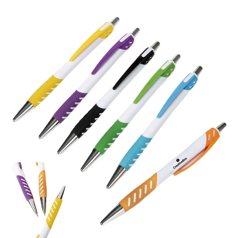Colorful Retractable Ballpoint Pens with Comfortable Grip