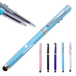 Metal Ballpoint Pen with Stylus and LED Light
