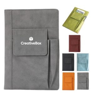 PU Leather Notebook with Phone Pocket and Card Holder