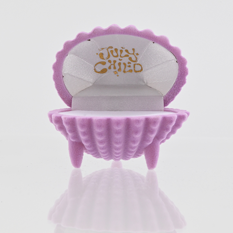 Velvet Flip Top Jewelry Box Compact Stock Packaging