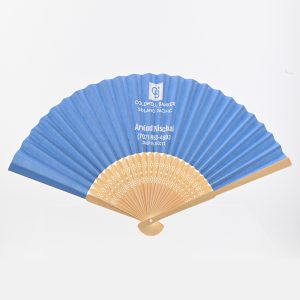 Custom Printed Bamboo Paper Folding Fan Promo