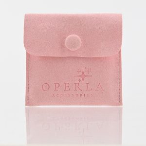 PU Microfiber Jewelry Pouch Custom Logo Snap Closure