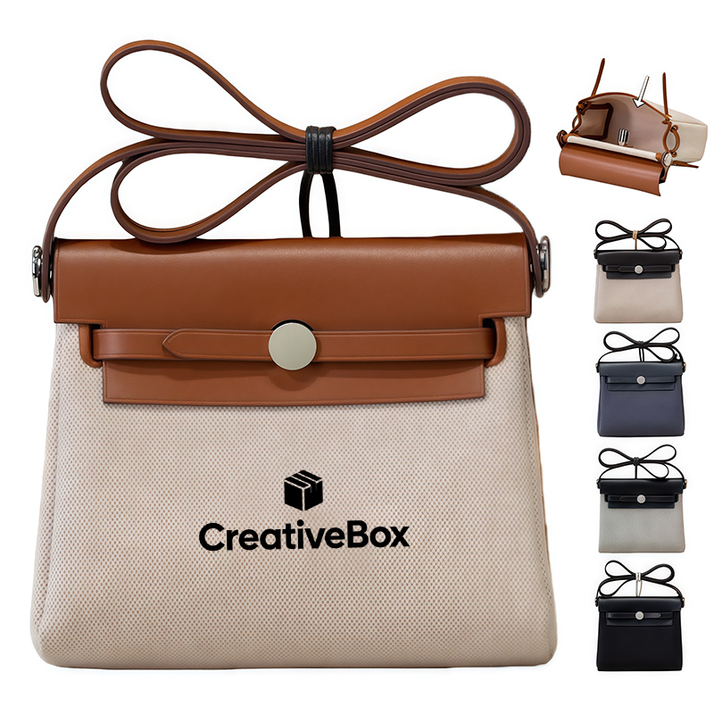 Mini Canvas Crossbody Bag With Waterproof Interior