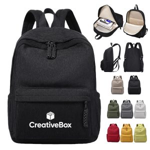 Corduroy Lightweight Backpack for School and Daily Use