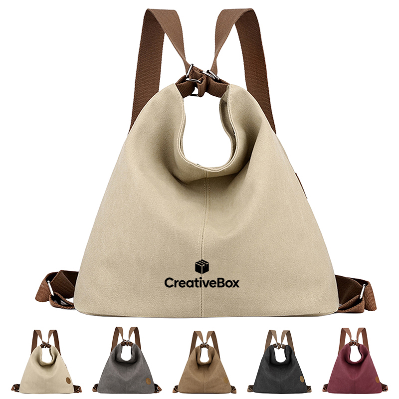 Convertible Canvas Backpack Large Capacity Shoulder Bag