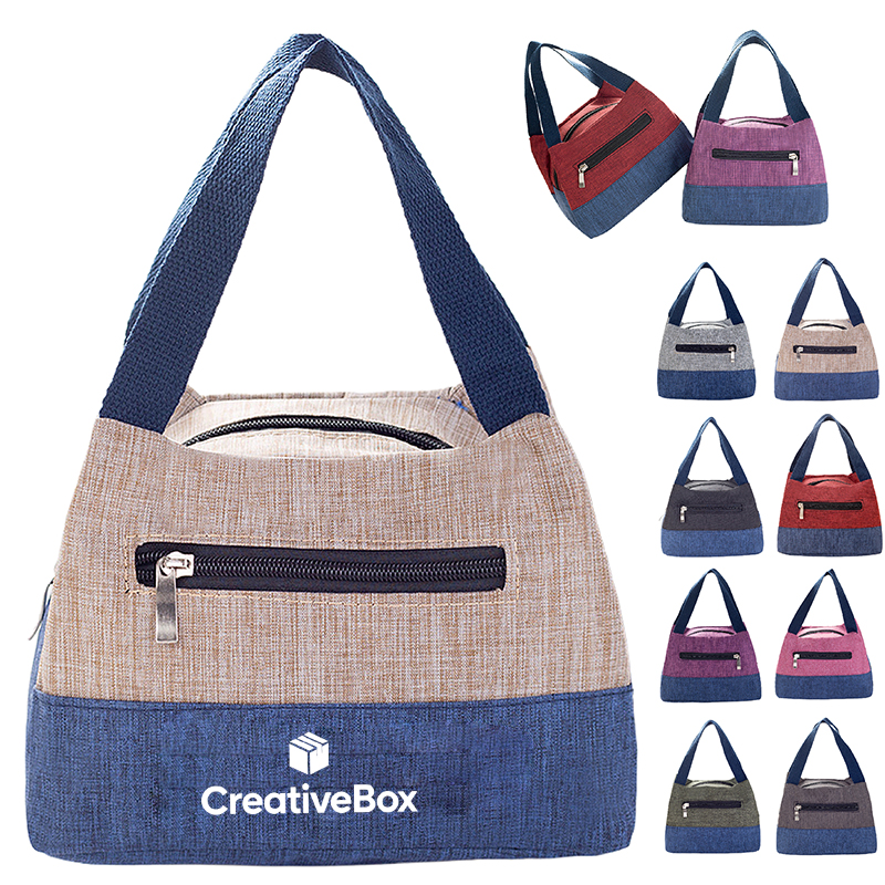 Insulated Lunch Bag Reusable Tote With Zipper