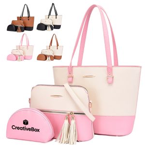 Women's Tote Handbag Purse Set With Shoulder