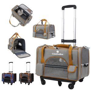 Airline Approved Rolling Pet Carrier Travel Bag for Cats Dog