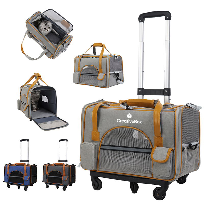Airline Approved Rolling Pet Carrier Travel Bag for Cats Dog