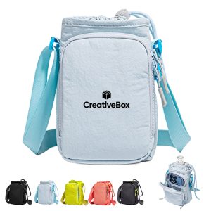 Water Bottle Crossbody Bag Multi Pocket Travel Organizer