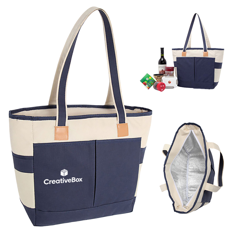 Two Tone Insulated Cooler Tote Bag