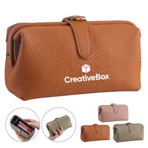 Leather Makeup Bag for Travel and Everyday Organization